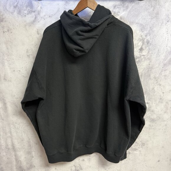 Vintage Y2K Black Blank Skate Grunge Hoodie Sweatshirt Mens XL - Picture 2 of 12
